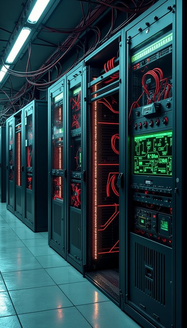 Server aziendale installato in armadio rack